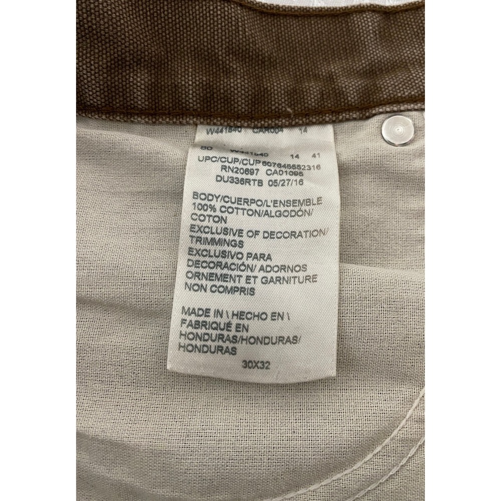 Dickies DU336RTB Brown Cotton Duck Relaxed Fit Carpenter Pants Mens 30x32 - Picture 10 of 10
